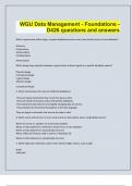 WGU Data Management - Foundations - D426 questions and answers