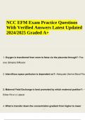 NCC EFM Exam Practice Questions With Verified Answers Latest Updated 2024/2025 (Graded A+)