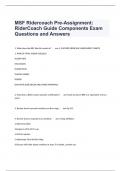 MSF Ridercoach Pre-Assignment: RiderCoach Guide Components Exam Questions and Answers