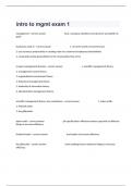 intro to mgmt exam 1 Revised Test Questions And Answers Graded A+.