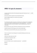 HRB 1-6 quiz & answers