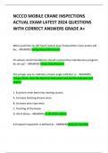 NCCCO MOBILE CRANE INSPECTIONS ACTUAL EXAM LATEST 2024 QUESTIONS WITH CORRECT ANSWERS GRADE A+