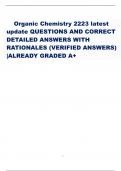 Organic Chemistry 2223 latest update QUESTIONS AND CORRECT DETAILED ANSWERS WITH RATIONALES (VERIFIED ANSWERS) |ALREADY GRADED A+