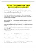 ALU 301 Chapter 4 Infectious Disease Questions and Answers, Rated A+