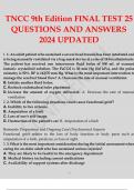 TNCC 9th Edition FINAL TEST 25 QUESTIONS AND ANSWERS 2024 UPDATED.