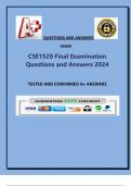 CSE1520 Final Examination Questions and Answers 2024