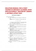 SOLUTION MANUAL FOR A FIRST COURSE IN ABSTRACT ALGEBRA, WITH APPLICATIONS 8TH EDITION BY JOSEPH J. ROTMAN LATEST 2024 