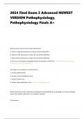 024 Final Exam 2 Advanced NEWEST VERSION Pathophysiology