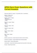 APEA Derm Exam Questions with Correct Answers