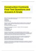 Bundle For Construction contracts 2024 Exam Questions and Answers All Correct