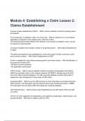 Module 4: Establishing a Claim Lesson 2: Claims Establishment Exam Questions and Answers Latest 2024( A+ GRADED 100% VERIFIED).