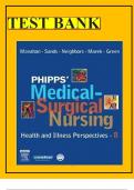 Test Bank For Phipps' Medical-Surgical Nursing: Health and Illness Perspectives By Frances Donovan Monahan ISBN 9780323031974 Chapter 1-66 Complete Guide.