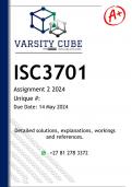 ISC3701 Assignment 2 (DETAILED ANSWERS) 2024 - DISTINCTION GUARANTEED 