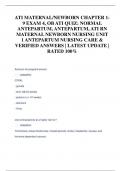 ATI MATERNAL/NEWBORN CHAPTER 1- 9 EXAM 4, OB ATI QUIZ: NORMAL  ANTEPARTUM, ANTEPARTUM, ATI RN  MATERNAL NEWBORN NURSING UNIT  1 ANTEPARTUM NURSING CARE &  VERIFIED ANSWERS | LATEST UPDATE |  RATED 100%