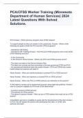 PCA/CFSS Worker Training (Minnesota Department of Human Services) 2024 Latest Questions With Solved Solutions.