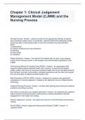 Chapter 1: Clinical Judgement Management Model (CJMM) and the Nursing Process