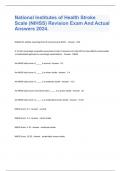 National Institutes of Health Stroke Scale (NIHSS) Revision Exam And Actual Answers 2024.