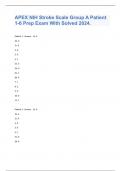 APEX NIH Stroke Scale Group A Patient 1-6 Prep Exam With Solved 2024.