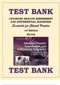 Test Bank for Advanced Health Assessment and Differential Diagnosis: Essentials for Clinical Practice 1st Edition (Myrick, 2020)