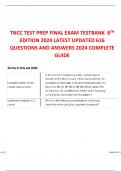 TNCC PREP FINAL EXAM TESTBANK 8TH EDITION 2024 LATEST 616 QUESTIONS WITH CORRECT ANSWERS 2024 COMPLETE GUIDE