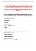 MNGT 301 || Chapter 8: Organizational Culture, Structure, and Design: Building Blocks of the Organization ACTUAL EXAM NEWEST VERSION 2024 COMPLETE 104+ QUESTIONS AND CORRECT DETAILED ANSWERS (VERIFIED ANSWERS) |ALREADY GRADED A+.