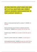 ATI PEDS PROCTOR LATEST EXAM 2024-2025 WITH ACTUAL QUESTIONS AND CORRECT VERIFIED ANSWERS|100%GUARANTEED TO PASS!|ALREADY GRADED A+