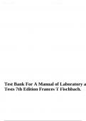 TEST BANK FOR A Manual of Laboratory and Diagnostic Tests 7th edition Frances T Fischbach