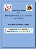 NSG 6020 Week 6 Quiz - Question  and Answers