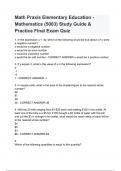 Math Praxis Elementary Education - Mathematics (5003) Study Guide & Practice Final Exam Quiz Questions and Answers 