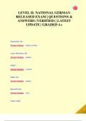 LEVEL II: NATIONAL GERMAN  RELEASED EXAM | QUESTIONS &  ANSWERS (VERIFIED) | LATEST  UPDATE | GRADED A+