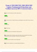 Exam 4: NSG3100/ NSG 3100 (2024/ 2025 Update) Fundamental I| Questions and Verified Answers| 100% Correct| Grade A