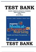 Test Bank For Phipp’s Medical-Surgical Nursing, Health and Illness  Perspectives 8th Edition By Frances Monahan | All Chapters 1-66 |Complete Latest Guide.