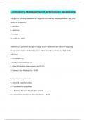 Laboratory Management Certification Questions