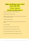 OHIO TEMP PRACTICE TEST Exam With 100% Correct Answers | Already Passed|Graded A+