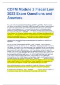 CDFM Module 3 Fiscal Law 2023 Exam Questions and Answers