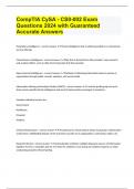 CompTIA CySA - CS0-002 Exam Questions 2024 with Guaranteed Accurate Answers