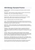 USA Biology Olympiad Practice Exam Questions with correct Answers latest 2024( A+ GRADED 100% VERIFIED).