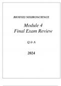 BIOD322 NEUROSCIENCE MODULE 4 SENSORY SYSTEMS FINAL EXAM REVIEW Q & A 2024.