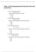 C784 / L121 Pre-Assessment APPLIED HEALTHCARE STATISTICS