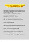 CORPSMAN SCHOOL TEST 1 EXAM QUESTIONS AND ANSWERS