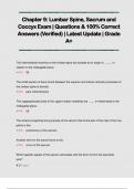 Chapter 9: Lumbar Spine, Sacrum and  Coccyx Exam | Questions & 100% Correct  Answers (Verified) | Latest Update | Grade  A+Chapter 9: Lumbar Spine, Sacrum and  Coccyx Exam | Questions & 100% Correct  Answers (Verified) | Latest Update | Grade  A+