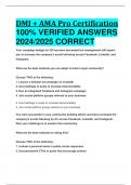 rated a+ DMI + AMA Pro Certification 100% VERIFIED ANSWERS  2024/2025 CORRECT