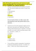 NUR 109 Final Exam Questions and Answers Latest Update,NURSING MISC Fluid and Electrolytes.rtf - A B C D 1 Q & As ALL ANSWERS 100% VERIFIED RATED A+