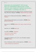 HESI HEALTH ASSESSMENT TEST EXAM/  HEALTH ASSESSMENT HESI EXAM LATESR  UPDATE AND COMPLETE VERSION QUESTIONA  SND CORRECT ANSWERS/ GRADED A+