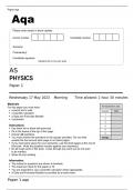 AQA AS PHYSICS Paper 1 MAY 2023