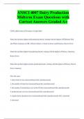 ANSCI 4007 Dairy Production Midterm Exam Questions with  Correct Answers Graded A+ANSCI 4007 Dairy Production Midterm Exam Questions with  Correct Answers Graded A+