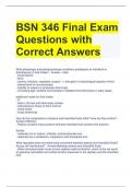 BSN 346 Final Exam  Questions with  Correct Answers