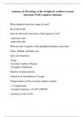 Anatomy And Physiology Nightingale College - Anatomy & Physiology of the Peripheral Auditory System Questions With Complete Solutions