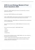 OCR A Level Biology Module 6 Final Exam Questions 2024.