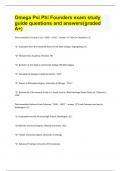 Omega Psi Phi Founders exam study guide questions and answers(graded A+).